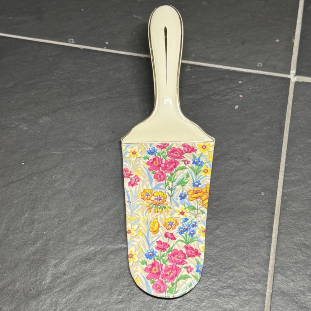 Vintage Bavaria Porcelain‎ Floral Cake Server Gold Trim German China 5706
